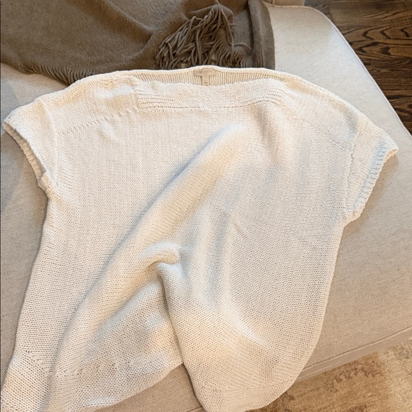Talbots Tops - Talbots Large Cream Knit Short Sleeve Top